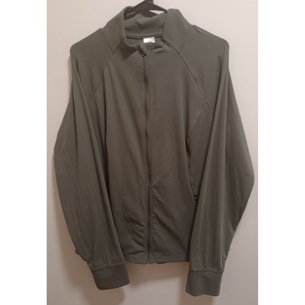 Women's XXL Everyday Active Jacket Olive Green Full Zip Thumbholes